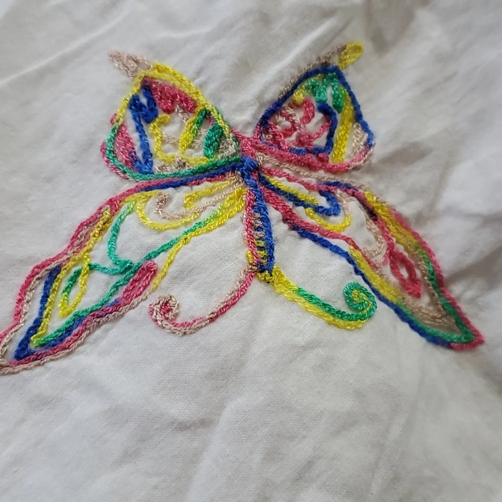 Boutique crochet embroidery off shoulder top M EUC - Picture 5 of 6
